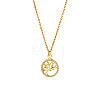 Brass Micro Pave Clear Cubic Zirconia Tree of Life Pendant Necklaces for Women WGFA3A6-01-2