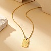 Stainless Steel Simple Texture Rectangle Pendant Necklaces for Men EJ7341-1-3