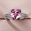 Brass Micro Pave Cubic Zirconia Finger Rings for Women FS-WGC99AF-02-3