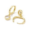 Flat Round Rack Plating Brass Cubic Zirconia Hoop Earrings X-EJEW-K245-22G-2