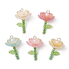 Electroplate Glass & Acrylic Pendants PALLOY-JF05048-1