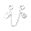 Brass Micro Pave Clear Cubic Zirconia Cable Chain European Beads KK-G531-07C-S-1