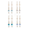 Glass Dangle Earrings with Shell Beads EJEW-JE05187-1