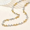 Two Tone 304 Stainless Steel Dolphin Link Chain Necklaces for Women NJEW-G201-02GP-2