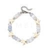 Natural Banded Agate & Gemstone Starfish Shape  Beaded Bracelets BJEW-JB14419-3