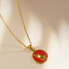 Stylish Stainless Steel Enamel Enamel Pendant Necklaces ZI7036-1-1