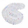 Electroplate Transparent Glass Beads Strands EGLA-N002-37-C01-2