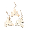 Christmas Theme Natural Wood Pendant Decorations HJEW-P010-05-2