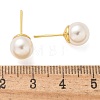 Brass ABS Imitation Pearl Stud Earrings EJEW-B132-01B-G-5