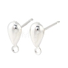 Teardrop Brass Stud Earring Findings KK-H258-12S-2