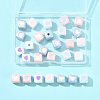 28Pcs 7 Colors Opaque Acrylic Enamel Beads ACRC-FS0001-03-7