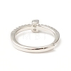 Clear Cubic Zirconia Initial Letter Adjustable Ring RJEW-C052-01P-B-3