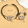 Flower Alloy & Wax Cord Double Layer Necklaces & Bracelets Sets for Women WG9D397-02-3