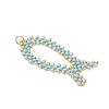 5Pcs Glass Seed Beaded Fish Pendants PALLOY-MZ01173-4