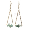 304 Stainless Steel with Natural Mixed Stone Dangle Earrings EJEW-JE06010-3