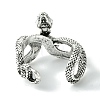 Snake Alloy Open Cuff Rings RJEW-K275-57AS-3