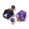 Natural Amethyst Openable Perfume Bottle Pendants G-I381-02G-01-2