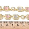 Brass Micro Pave Clear Cubic Zirconia with Multicolor Cat Eye Rectangle Square Oval Tennis Necklaces NJEW-G183-05G-5