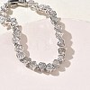 Heart Brass Micro Pave Clear Cubic Zirconia Link Chain Bracelets for Women BJEW-C156-07C-P-3