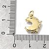 Brass Micro Pave Clear Cubic Zirconia with Glass Charms KK-G525-06G-4