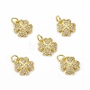 Brass Micro Pave Cubic Zirconia Charms KK-E068-VB113-4