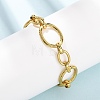 304 Stainless Steel Oval Link Chain Bracelets for Women BJEW-F536-07G-4
