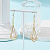 Brass Earring Hooks with Tray EJEW-JE05582-01-3