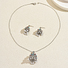 Ethnic Style Brass & Imitation Pearl Stud Earrings & Pendant Necklaces Sets for Women GM8263-5