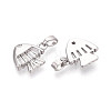 Brass Micro Pave Clear Cubic Zirconia Charms KK-N259-14P-2