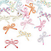 22Pcs 11 Colors Opaque Printed Acrylic Pendants MACR-TA0002-87-3