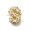 Brass Micro Pave Cubic Zirconia Letter Links KK-I717-04S-1