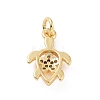 Brass Micro Pave Cubic Zirconia Charms KK-C012-46G-2