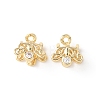 Brass with Clear Cubic Zirconia Ice Pick Pinch Bails KK-G551-01G-01-1
