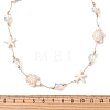 Ocean Starfish Turtle Synthetic Turquoise & Round Moonstone Beaded Adjustable Waxed Nylon Cord Necklaces for Women NJEW-TA00234-3