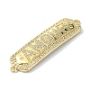 Rack Plating Brass Micro Pave Clear Cubic Zirconia Rectangle Links KK-M282-20G-2