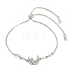 Adjustable Alloy Pave Clear Cubic Zirconia Moon with Star Slider Beacelets for Women AL-CBA3C8B-11P-2