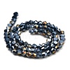 Opaque Solid Color Electroplate Glass Beads Strands GLAA-F029-P4mm-A09-2