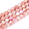 Anti-Tarnish Electroplate Bicone Glass Beads Strands EGLA-T021-6mm-16-04-1