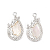 Brass Micro Pave Clear Cubic Zirconia Pendants KK-C168-28S-1