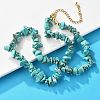 Synthetic Turquoise Chips Beaded Necklace NJEW-FZ00004-02-1