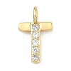 Brass Micro Pave Clear Cubic Zirconia Pendants KK-I476-01G-T-1