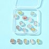 16Pcs 7 Colors Handmade Foil Lampwork Beads FOIL-FS0001-03-7