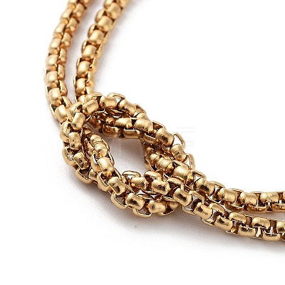 New stainless steel gold square bead chain cross double-layer chain bracelet for men and women's bracelets GK1809-1-1