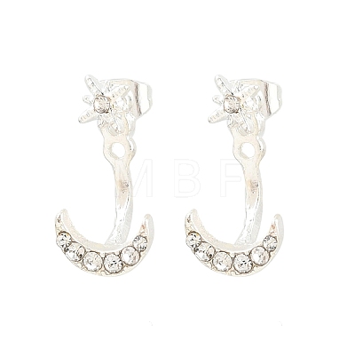 Moon & Star Alloy Front Back Stud Earrings AL-CBA3C8B-02S-1