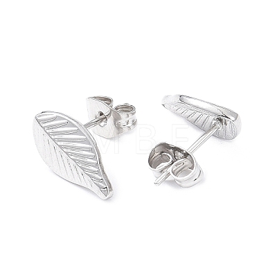 Non-Tarnish 304 Stainless Steel Leaf Stud Earrings for Women EJEW-I285-10P-1