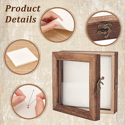 Wood Jewelry Presentation Boxes with White EVA Foam Mat Inside ODIS-WH0061-06B-1