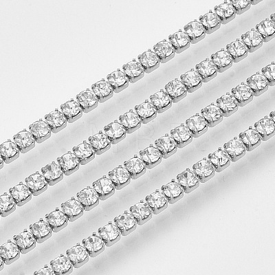 304 Stainless Steel Rhinestone Strass Chains STAS-T055-12P-1