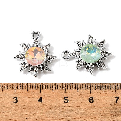UV Plating Alloy Glass Pendants FIND-K032-09P-1