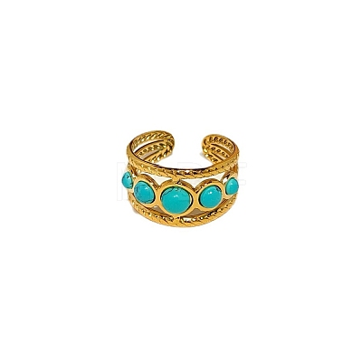 Synthetic Turquoise Finger Rings WG00F31-01-1