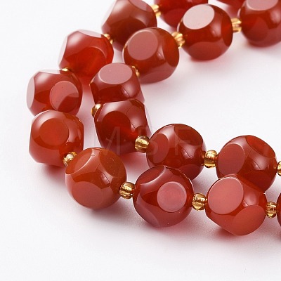 Natural Carnelian Beads Strands G-A030-B24-10mm-A-1